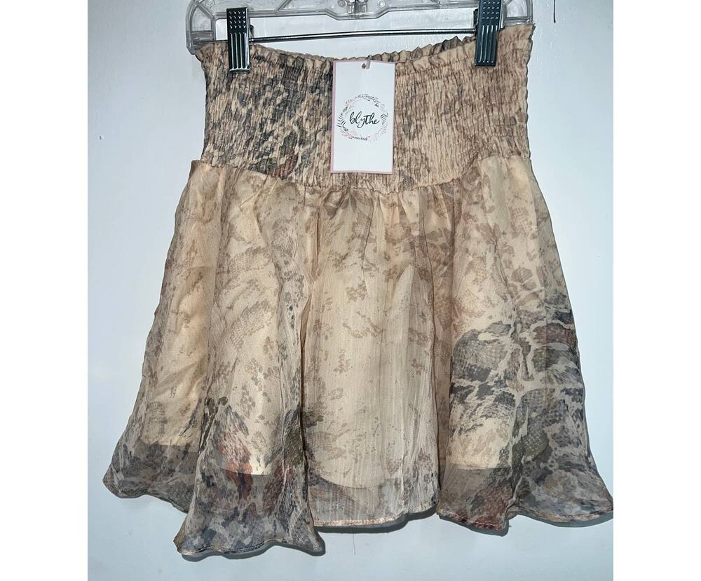 NWT Blythe Skort Snake Print Smocked Waist size M
